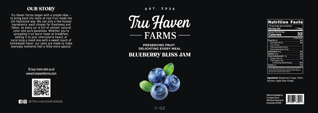 Bourbon Bliss Blueberry Jam by Tru Haven Farms
