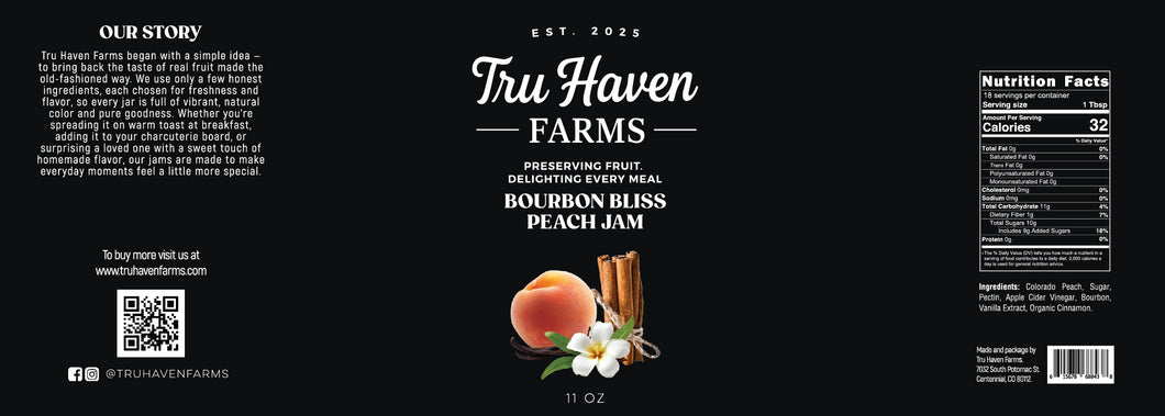 Bourbon Bliss Peach Jam by Tru Haven Farms